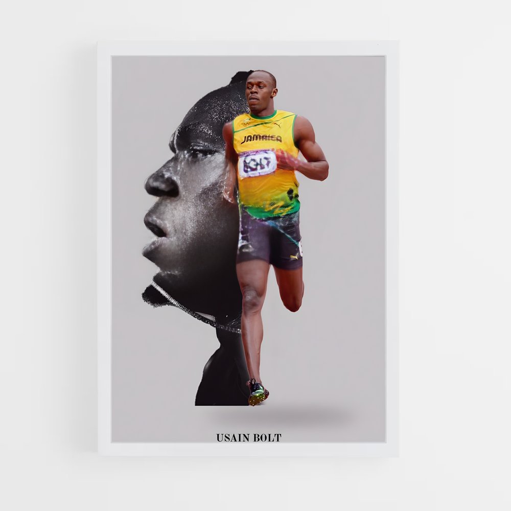 Poster Usain bolt Olympiades – affiche Athlétisme (vue 3)